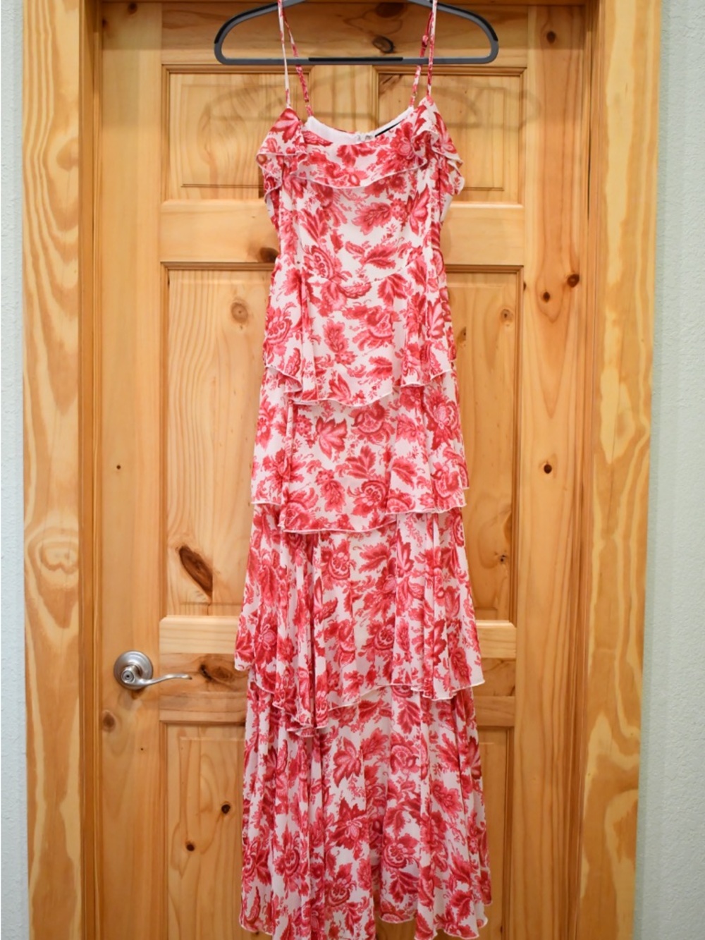 Aakaa Pink Floral Tiered Maxi Dress - Picture 4 of 7